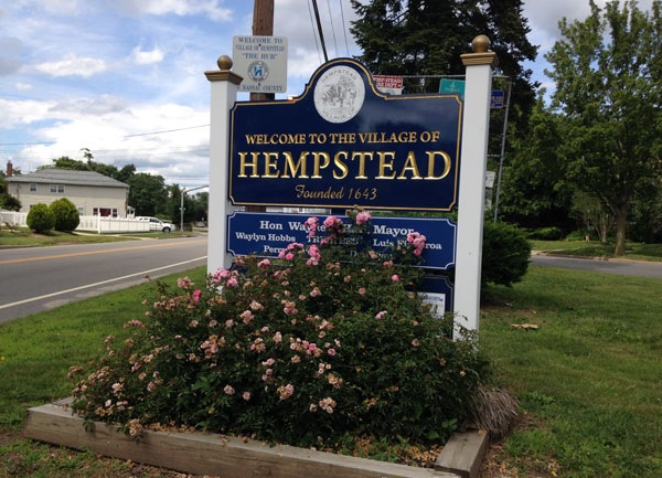 Eminent domain case in Town of Hempstead, illustrated by town sign photo